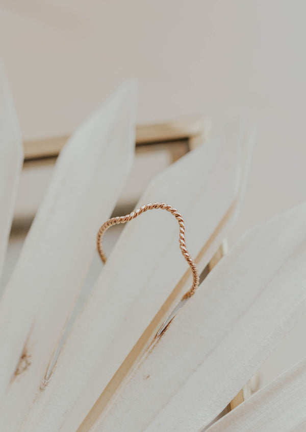 dune ring stacking band twisted texture stone ring